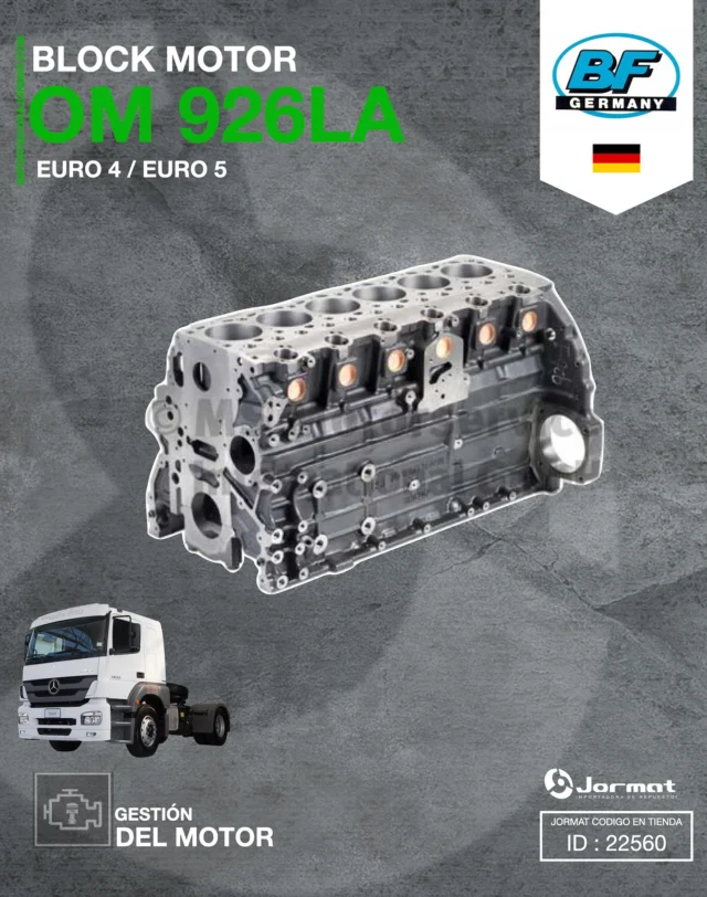 🔧 BLOCK DE MOTOR MERCEDES 926 🔧
🔥 Marca BF – Calidad Alemana 🔥

¿Buscas potencia y durabilidad? El block de motor para Mercedes-Benz 926 marca BF es la solución perfecta. Fabricado con ingeniería alemana de alta precisión, ideal para mantener tu motor en las mejores condiciones.

Codigo ID 22560 

✅ Alta resistencia
✅ Compatible con motores Mercedes 926
✅ Rendimiento garantizado

📍 Disponible ya en nuestro stock.
💬 ¡Contáctanos y cotiza ahora!

📲 Escríbenos al WhatsApp haz click en el botón “Contactar” de nuestra bio.

📍 Contamos con 5 sucursales a lo largo de Chile:

• CHILLÁN: +569 42715616
• CONCEPCIÓN: +569 42123623
• CONSTITUCIÓN: +569 87755176
• LOS ÁNGELES: +569 3926 2833
• TEMUCO: +569 97557647

📦⚡️ Stock disponible y envíos RÁPIDOS a todo Chile antes de las 16:00 hrs. Elige tu transporte favorito y recibe donde estés!

#MercedesBenz #BlockMotor926 #BFalemana #RepuestosMercedes #CalidadAlemana #JormatRepuestos