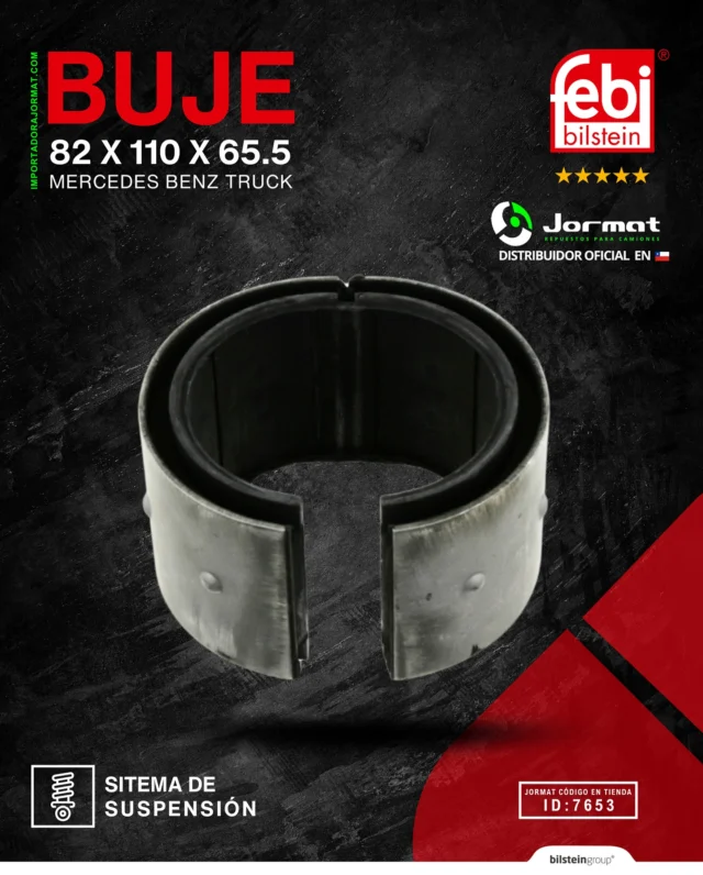 ⚙️ BUJE 82 x 65.5 - MERCEDES BENZ

Pieza clave para mantener el sistema de suspensión firme y alineado!

⚠️ Un buje desgastado puede generar ruidos, vibraciones y afectar la estabilidad del camión.
Si sientes que algo golpea o se mueve más de la cuenta… revísalo!

✅ ID: 7653
✅ Sistema: SUSPENSIÓN
✅ Marca: FEBI 🇩🇪 
✅ Medidas exactas: 82 mm x 65.5 mm
✅ Calidad premium, ajuste perfecto

📦 Disponible en JORMAT, Distribuidor Oficial FEBI TRUCK en 🇨🇱 

📲 Escríbenos al WhatsApp haz click en el botón “Contactar” de nuestra bio.

📍 Contamos con 5 sucursales a lo largo de Chile:

• CHILLÁN: +569 42715616
• CONCEPCIÓN: +569 42123623
• CONSTITUCIÓN: +569 87755176
• LOS ÁNGELES: +569 3926 2833
• TEMUCO: +569 97557647

📦⚡️ Elige tu transporte favorito y recibe donde estés!

_____________________

💡 @ideasinapsis 

#buje #bujecamion  #suspension #suspensioncamion #febibilstein #febichile  #camion #repuestocamion  #jormat  #repuestos #camion  #truck #camiones  #repuestocamiones #partescamion #camioneschile #camionchileno  #ruta5 #ruta5sur  #temucochile  #chillanchile  #losangeleschile #biobio  #concepcionchile #constitution #trucks #repuestosjormat #repuestoscamion #repuestoscamionchile