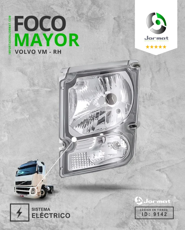 💡 FOCO MAYOR VOLVO VM – RH
 
 Iluminación clara, fuerte y segura para largas jornadas!

👉 Este foco es esencial para una BUENA VISIBILIDAD nocturna y conducción segura en la carretera… no te arriesgues con focos opacos o dañados.

✅ Código en tienda: 9142
✅ Sistema: ELÉCTRICO
✅ Iluminación precisa, resistente a vibraciones y clima
✅ Para conducción en carretera y ciudad

📲 Escríbenos al WhatsApp haz click en el botón “Contactar” de nuestra bio.

📍 Contamos con 5 sucursales a lo largo de Chile:

• CHILLÁN: +569 42715616
• CONCEPCIÓN: +569 42123623
• CONSTITUCIÓN: +569 87755176
• LOS ÁNGELES: +569 3926 2833
• TEMUCO: +569 97557647

📦⚡️ Stock disponible y envíos RÁPIDOS  a todo Chile antes de las 16:00 hrs. Elige tu transporte favorito y recibe donde estés!

______________________________

💡 @ideasinapsis 

#focomayor  #fococamion  #volvovm #focos #volvo #volvotruck  #camion #repuestocamion  #jormat  #repuestos #camion  #truck #camiones  #camionvolvo #repuestocamiones #focovolvo #camioneschile #camionchileno  #ruta5 #ruta5sur  #temucochile  #chillanchile  #losangeleschile #biobio  #concepcionchile #constitution #trucks #repuestosjormat #repuestoscamion #repuestoscamionchile