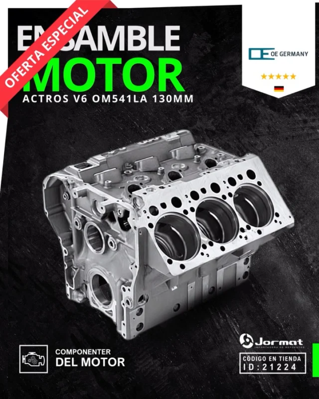 En JORMAT celebramos el MES DEL CAMIONERO contigo! 🎉

Y como sabemos lo importante que es tu motor, te traemos un descuento especial

💪 Por qué elegir este ENSAMBLE COMPLETO CON BLOCK NUEVO?

⚠️ La mayoría de los mecánicos arma con despiece interior, pero sin reemplazar el block, que muchas veces ya viene con desgaste, fisuras o deformaciones. Esto afecta el rendimiento y acorta la vida útil del motor

👉 Este ensamble viene COMPLETO, NUEVO y GARANTIZADO, listo para instalar y con la DURABILIDAD que solo un PRODUCTO ORIGINAL ALEMÁN puede ofrecer

🧰 Olvídate de armar con piezas sueltas y alternativas… dale a tu camión la base que se merece!

✅ Ensamble Motor ACTROS V6 OM541LA 130mm
✅ Producto original OEM – 🇩🇪
✅ INCLUYE: Eje de Levas, Cigüeñal, Metales, Camisas, Bielas y Pistones
✅ IDEAL PARA MOTORES QUE NECESITAN VOLVER A RENDIR COMO NUEVOS!

📍 Escríbenos al WhatsApp o visita cualquiera de nuestras 5 sucursales

• CHILLÁN: +569 42715616
• CONCEPCIÓN: +569 42123623
• CONSTITUCIÓN: +569 87755176
• LOS ÁNGELES: +569 3926 2833
• TEMUCO: +569 97557647

📦⚡️ Stock disponible y envíos RÁPIDOS  a todo Chile antes de las 16:00 hrs. Elige tu transporte favorito y recibe donde estés!

__________________

💡 @ideasinapsis 

#ensamblemotor  #om541la #motorcamion  #motor #repuestoscamion  #actros #repuestocamion #mercedesbenz  #mercedesbenztruck #camiones #repuestocamion  #jormat  #repuestos  #camioneschile #camionchileno  #ruta5 #ruta5sur  #temucochile  #chillanchile  #losangeleschile #biobio  #concepcionchile #constitution  #repuestosjormat  #repuestoscamionchile