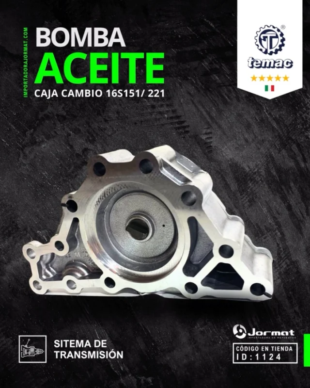 BOMBA ACEITE - CAJA CAMBIO 16S151 / 221

⚠️Ruidos raros en la caja de cambios? Podría ser la bomba de aceite… Si falla, la caja se recalienta y se desgasta más rápido!

👉 Reemplázala por una TEMAC italiana: RESISTENTE - PRECISA Y HECHA PARA DURAR! 

✅ CAJA 16S151 / 221
✅ ID: 1124
✅ Marca: TEMAC 🇮🇹
✅ Sistema: TRANSMISIÓN

📲 Escríbenos al WhatsApp haz click en el botón “Contactar” de nuestra bio

📍 Contamos con 5 sucursales a lo largo de Chile:

• CHILLÁN: +569 42715616
• CONCEPCIÓN: +569 42123623
• CONSTITUCIÓN: +569 87755176
• LOS ÁNGELES: +569 3926 2833
• TEMUCO: +569 97557647

📦⚡️ Stock disponible y envíos RÁPIDOS  a todo Chile antes de las 16:00 hrs. Elige tu transporte favorito y recibe donde estés!

__________________

💡 @ideasinapsis 

#bombaaceite  #bombacamion  #cajacambio16S151 #cajacambio #cajacambios  #repuesto #repuestocamion#volvotruck  #scaniatruck #mercedesbenztruck #camion #repuestocamion  #jormat  #repuestos #camion  #camiones  #repuestocamiones #camioneschile #camionchileno  #ruta5 #ruta5sur  #temucochile  #chillanchile  #losangeleschile #biobio  #concepcionchile #constitution #repuestosjormat #repuestoscamion #repuestoscamionchile