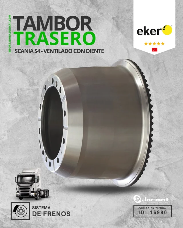 TAMBOR TRASERO - SCANIA S4 🚛

⚠️ Si sientes vibraciones al frenar, puede ser el tambor trasero…

👉 Este modelo VENTILADO CON DIENTE es ideal para SCANIA SERIA 4, diseñado para disipar el calor y evitar deformaciones

✅ TAMBOR TRASERO VENTILADO CON DIENTE
✅ Aplicación: SCANIA S4
✅ Sistema: FRENOS
✅ Marca: EKER 🇹🇷 
✅ ID JORMAT: 16990

📲 Escríbenos al WhatsApp haz click en el botón “Contactar” de nuestra bio

📍 Contamos con 5 sucursales a lo largo de Chile:

• CHILLÁN: +569 42715616
• CONCEPCIÓN: +569 42123623
• CONSTITUCIÓN: +569 87755176
• LOS ÁNGELES: +569 3926 2833
• TEMUCO: +569 97557647

📦⚡️ Stock disponible y envíos RÁPIDOS  a todo Chile antes de las 16:00 hrs. Elige tu transporte favorito y recibe donde estés!

______________________________

💡 @ideasinapsis 

#tambor  #tambortrasero  #camion #tamborfrenotrasero #tamborfreno  #repuestos  #repuesto #repuestocamion #scania  #scaniaserie4 #scaniatruck #camion #repuestocamion  #jormat  #repuestos #camion  #truck #camiones  #repuestocamiones  #camioneschile #camionchileno  #ruta5 #ruta5sur  #temucochile  #chillanchile  #losangeleschile #biobio  #concepcionchile #constitution #trucks #repuestosjormat #repuestoscamion #repuestoscamionchile