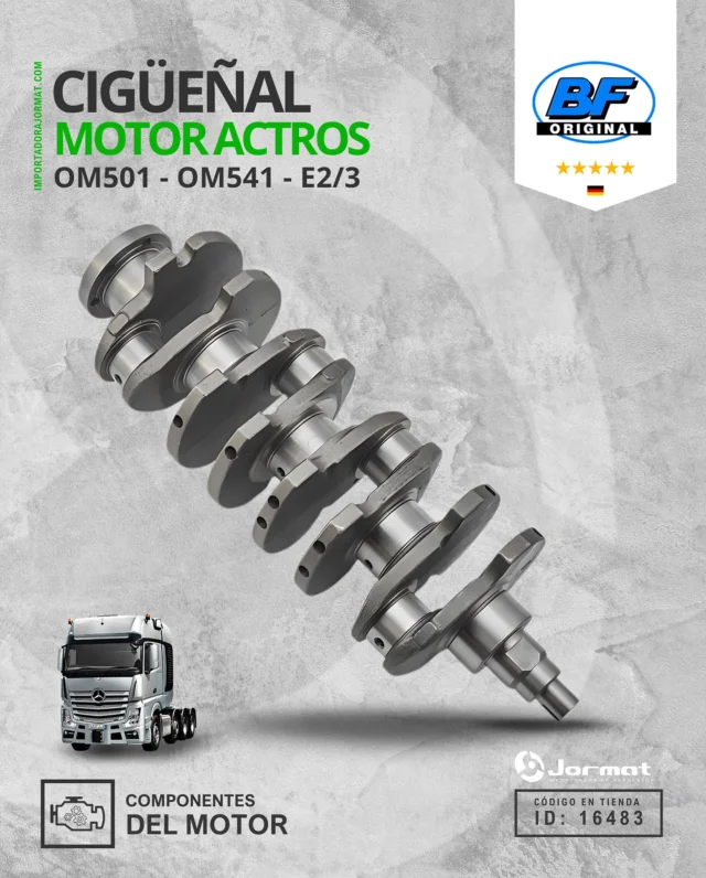 CIGÜEÑAL – MOTOR ACTROS OM501 / OM541 🚛

👉 El cigüeñal es el eje que convierte la fuerza del motor en movimiento

⚠️Si está desgastado o dañado, tu camión pierde fuerza, tiembla cuando está detenido y las piezas internas empiezan a desgastarse

Notas golpeteos, baja presión de aceite o falta de potencia? Es momento de revisar el cigüeñal

✅ Sistema: COMPONENTES DEL MOTOR
✅ ID JORMAT: 16483
✅ Aplicación: Actros OM501 / OM541 – Euro 2 / 3
✅ Marca: BF ORIGINAL 🇩🇪
✅ Reducción de vibraciones y desgaste interno

📍 Escríbenos al WhatsApp o visita cualquiera de nuestras 5 sucursales

• CHILLÁN: +569 42715616
• CONCEPCIÓN: +569 42123623
• CONSTITUCIÓN: +569 87755176
• LOS ÁNGELES: +569 3926 2833
• TEMUCO: +569 97557647

📦⚡️ Stock disponible y envíos RÁPIDOS  a todo Chile antes de las 16:00 hrs. Elige tu transporte favorito y recibe donde estés!

__________________

💡 @ideasinapsis 

#cigueñal  #cigueñalcamion #motorcamion  #motor #repuestoscamion  #actros #repuestocamion #mercedesbenz  #mercedesbenztruck #camiones #repuestocamion  #jormat  #repuestos  #camioneschile #camionchileno  #ruta5 #ruta5sur  #temucochile  #chillanchile  #losangeleschile #biobio  #concepcionchile #constitution  #repuestosjormat  #repuestoscamionchile