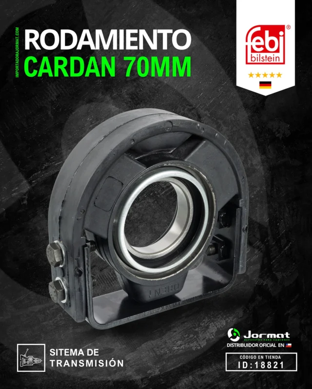 RODAMIENTO CARDAN - 70 MM - FEBI TRUCK

⚠️ VIBRACIONES AL ACELERAR? Podría ser el rodamiento de cardán, si está desgastado, puede provocar ruidos, vibraciones y desgaste prematuro en todo el sistema de transmisión…

👉 Este rodamiento es clave para MANTENER EL EJE EN SU POSICIÓN y ABSORBER los MOVIMIENTOS de torsión y flexión en la transmisión de tu camión

✅ Sistema: TRANSMISIÓN
✅ ID JORMAT: 18821
✅ Marca: FEBI TRUCK
✅ REDUCE VIBRACIONES
✅ PROTEGE LA TRANSMISIÓN
✅ Alta durabilidad para trabajo pesado

FEBI TRUCK está en Chile y solo en JORMAT!

📍 Escríbenos al WhatsApp o visita cualquiera de nuestras 5 sucursales

• CHILLÁN: +569 42715616
• CONCEPCIÓN: +569 42123623
• CONSTITUCIÓN: +569 87755176
• LOS ÁNGELES: +569 3926 2833
• TEMUCO: +569 97557647

📦⚡️ Stock disponible y envíos RÁPIDOS  a todo Chile antes de las 16:00 hrs. Elige tu transporte favorito y recibe donde estés!

__________________

💡 @ideasinapsis 

#rodamiento  #rodamientocardan  #sistematransmision #repuestoscamion  #transmision #repuestocamion #rodamientocamion  #mercedesbenztruck #camiones #repuestocamion  #jormat  #repuestos  #camioneschile #camionchileno  #ruta5 #ruta5sur  #temucochile  #chillanchile  #losangeleschile #biobio  #concepcionchile #constitution  #repuestosjormat  #repuestoscamionchile